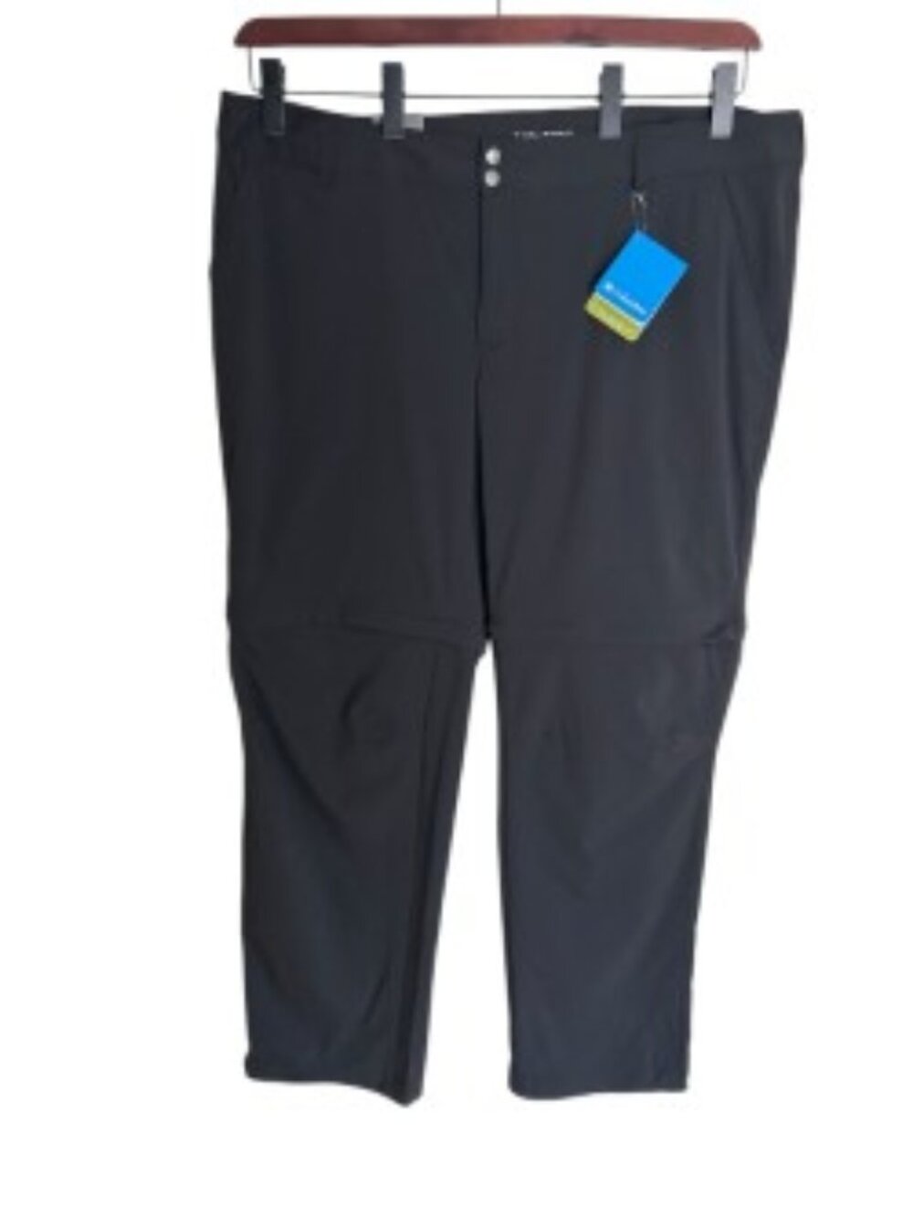 NWT Columbia Black Omni-Shield Saturday Trail Convertible Pants 24W Long